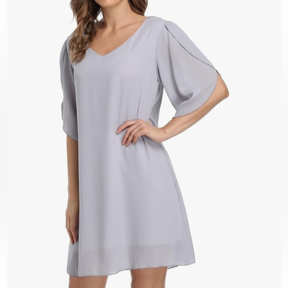 Milly Silk V Neck Butterfly Sleeve Mini Dress NWTS